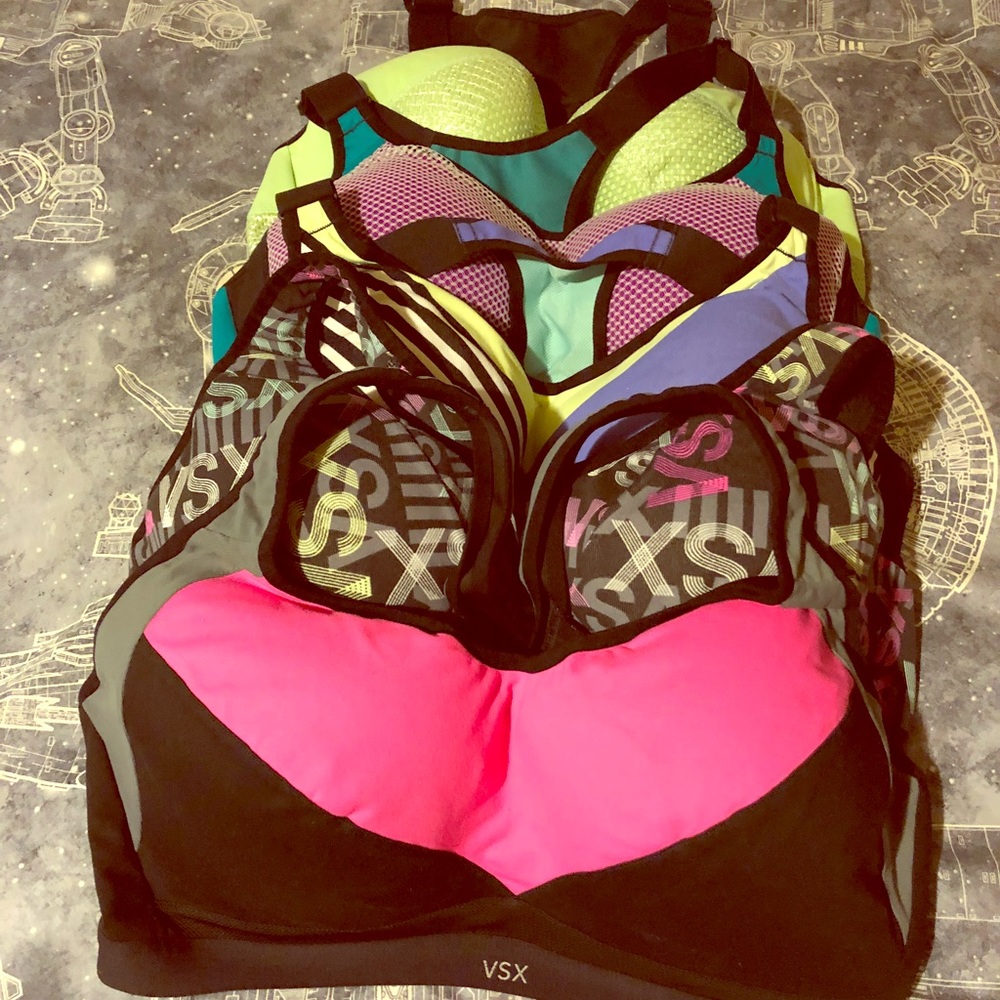 Lot of 5 Victoria’s Secret sports bras, 38DD